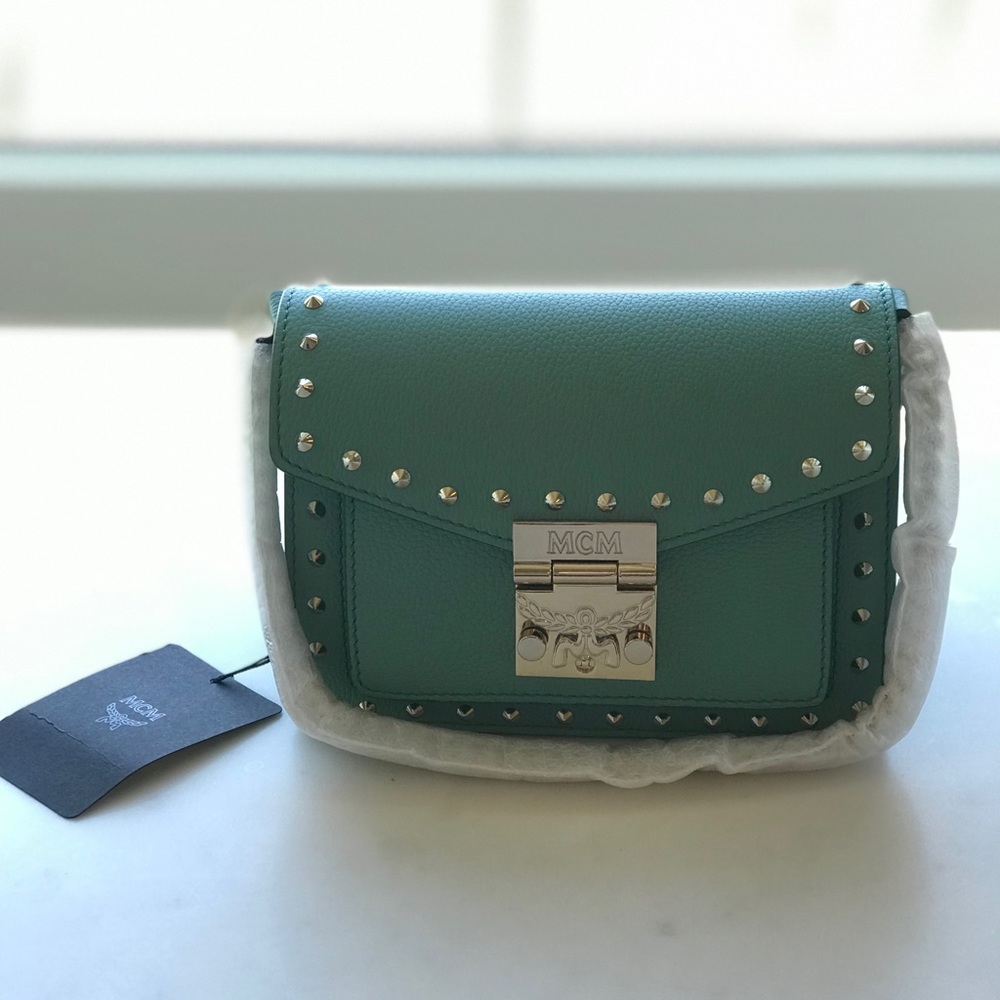 NWT! MCM MINT STUDDED CROSSBODY - Picture 6 of 8